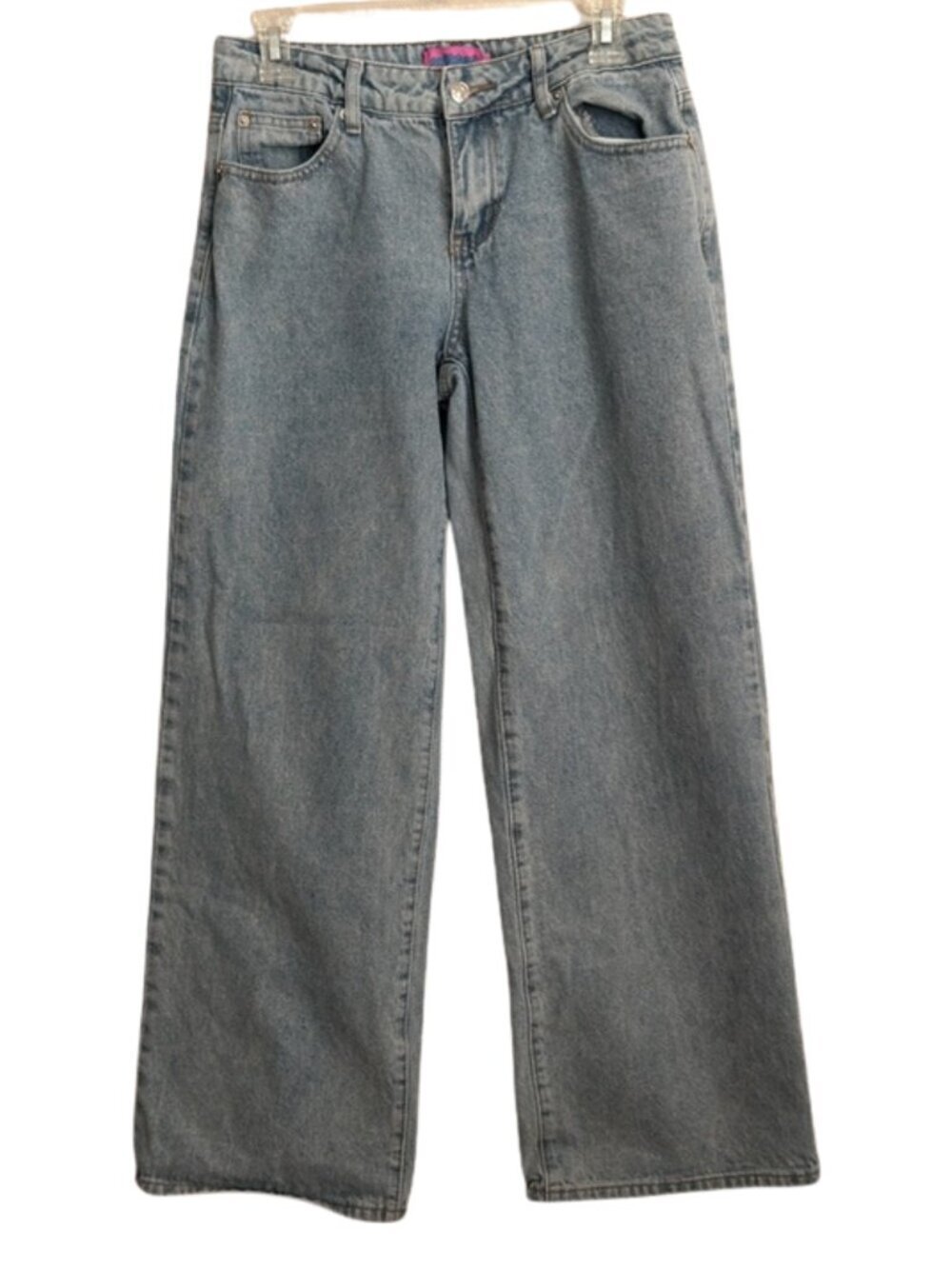 Edikted Raelynn Washed Low Rise Baggy Wide Leg Jeans Small Y2K Skater Denim